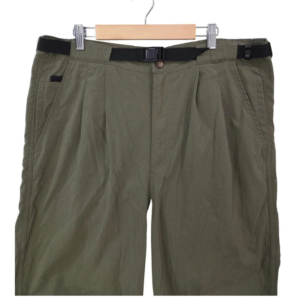 The North Face Mens Green Hiking Pants‎ L Belted Cordura Ripstop Nylon Gorpcore
